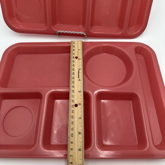 2 Pink Vintage Tucker Warehouse Sectioned Plates EUC - Picture 2 of 4